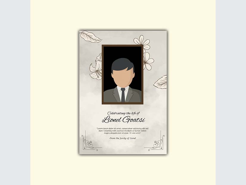 Funeral ceremony Card free template